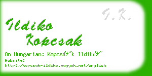 ildiko kopcsak business card